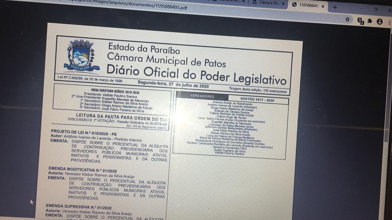Sindicalista afirma que aumento de 14% na previdência é covardia para com os servidores públicos municipais de Patos