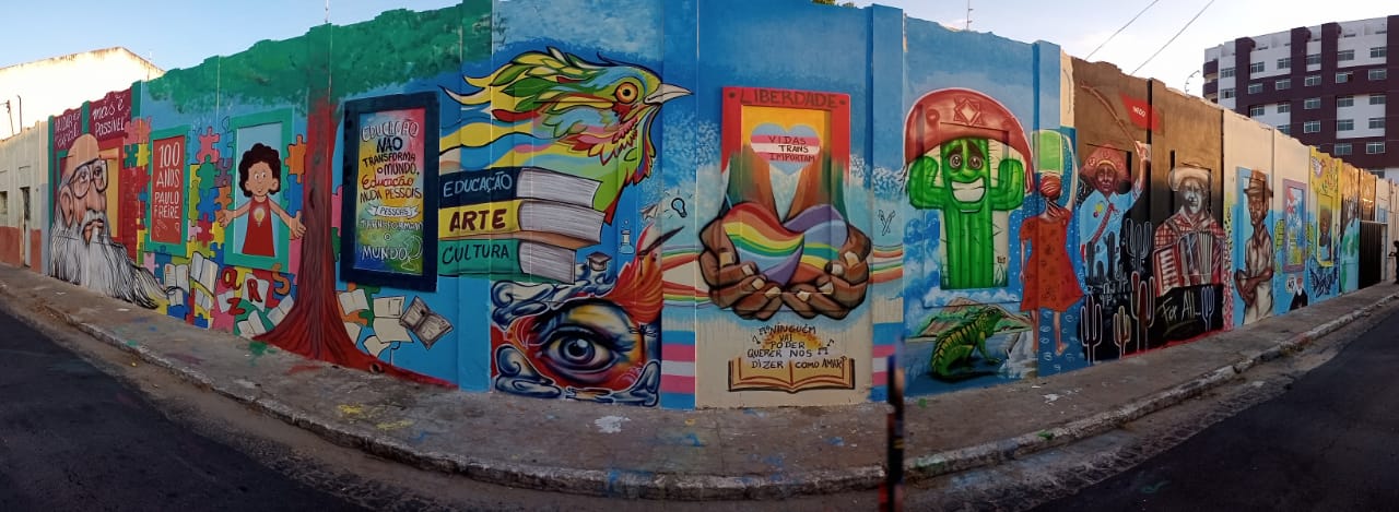 Zé Gonçalves quer transformar mural da Funes que homenageia os 100 anos de Paulo Freire em Patrimônio Cultural de Patos